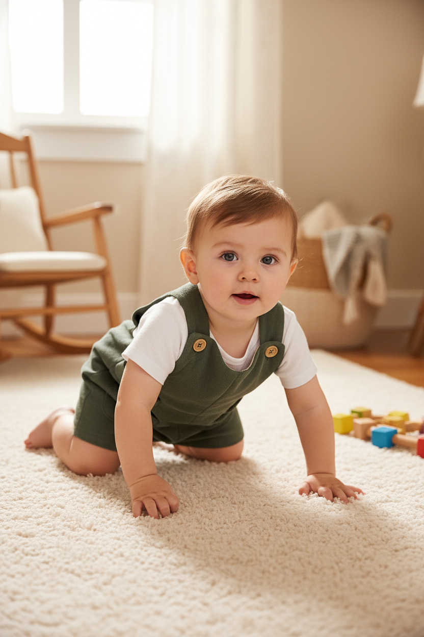 Green Dungarees with Pockets