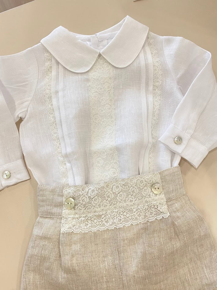 Conj. camisa body+calção c/renda