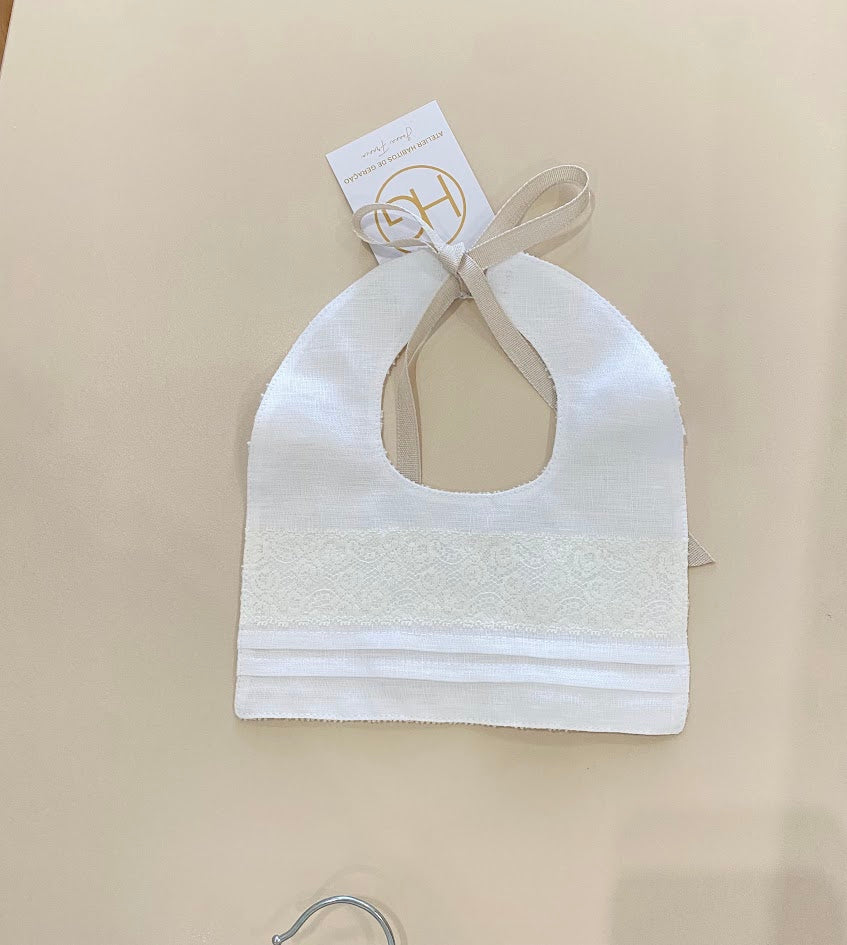 HG Baptism square bib with lace