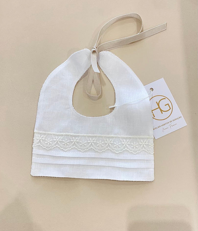 HG Baptism square bib with lace