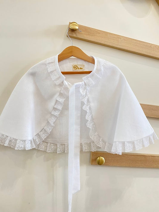 Linen cover with lace