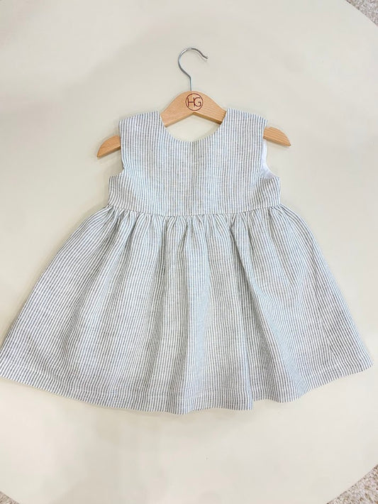 Vestido em Linho Risca