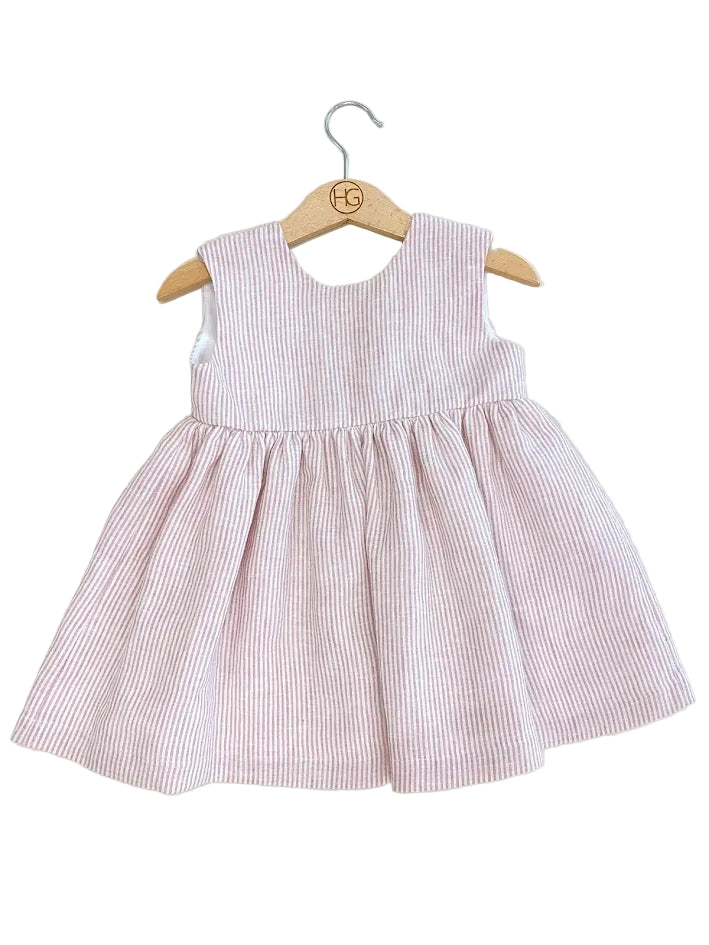 Vestido em Linho Risca