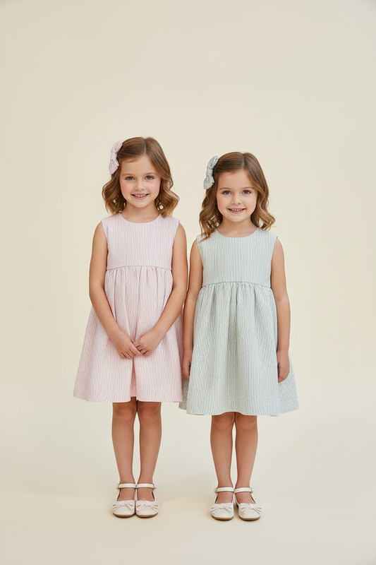 Vestido em Linho Risca