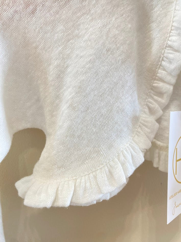 Manteau en tricot de lin HG / Blanc