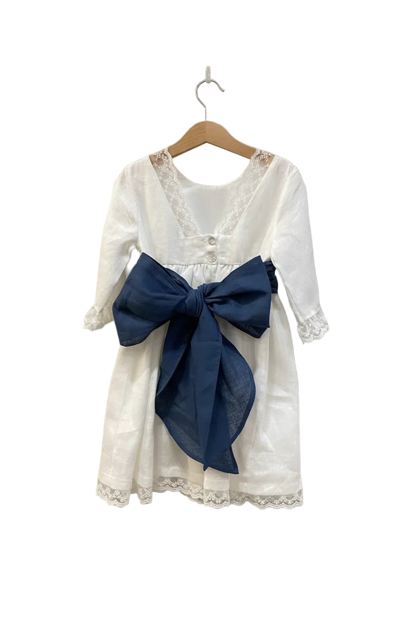 HG Dress with Cobalt Blue Sash