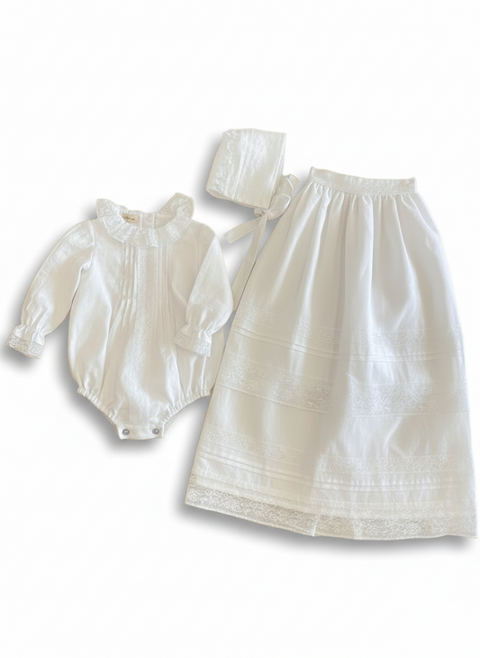 Conjunto Mandrião de Batizado em Linho