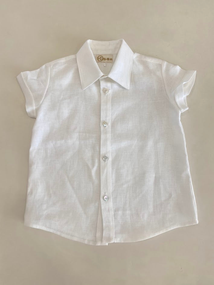Camisa manga curta em linho