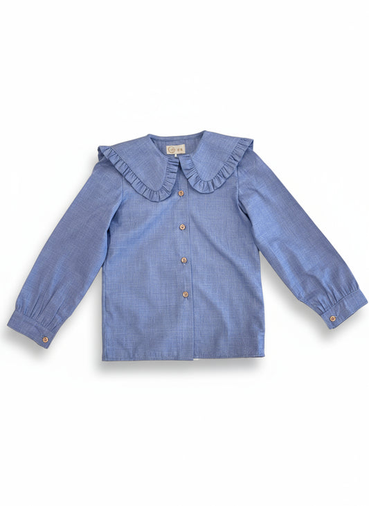 HG Blouse in Blue Denim