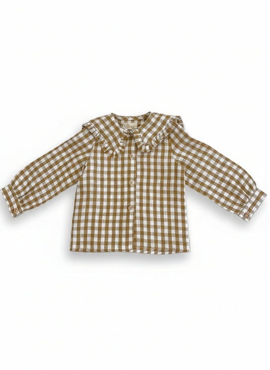 HG Brown Plaid Blouse