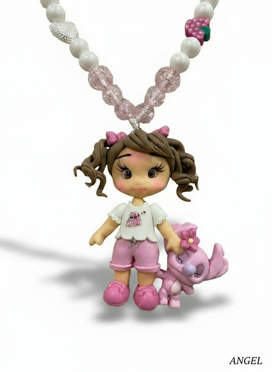 Colar em Biscuit: Stitch | Angel