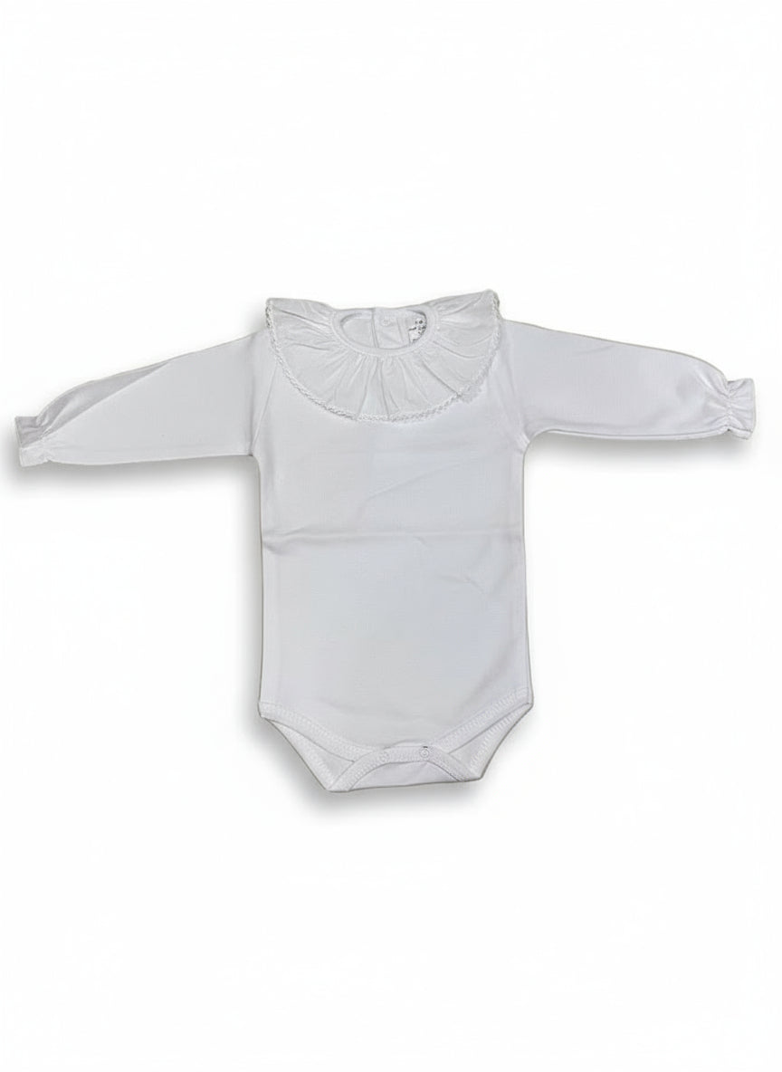 Body de Manga Comprida com Gola em Folho