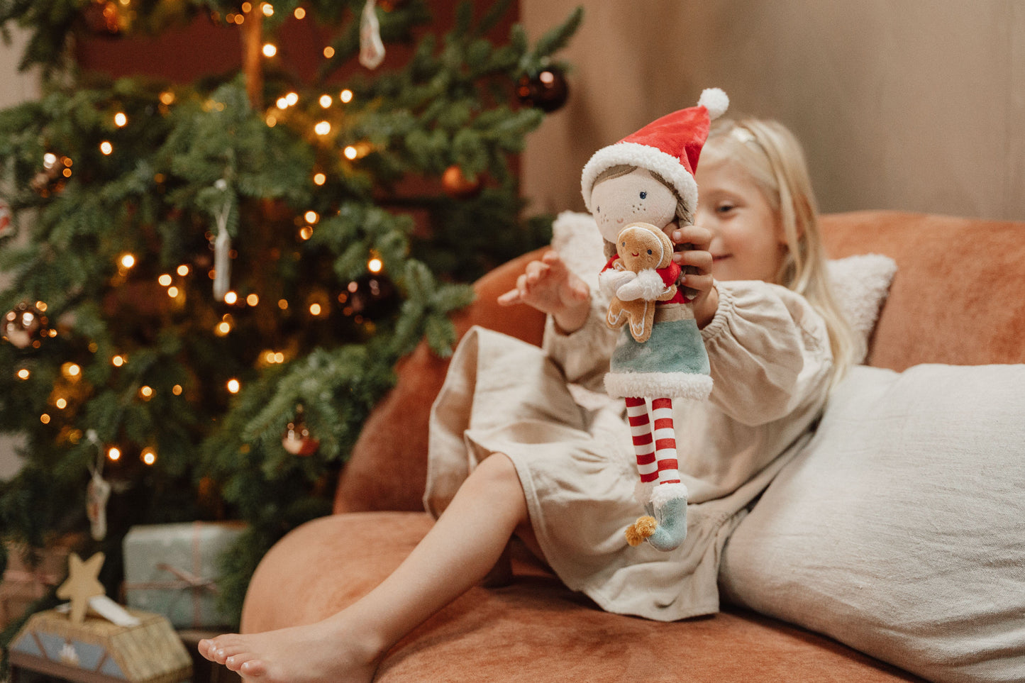 Boneca Rosa-Elfo de Natal-35cm