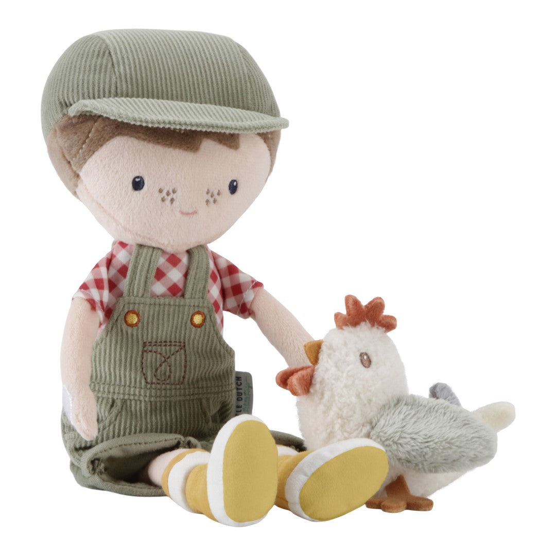 Poupée Jim - Fermier avec poulet - 35 cm