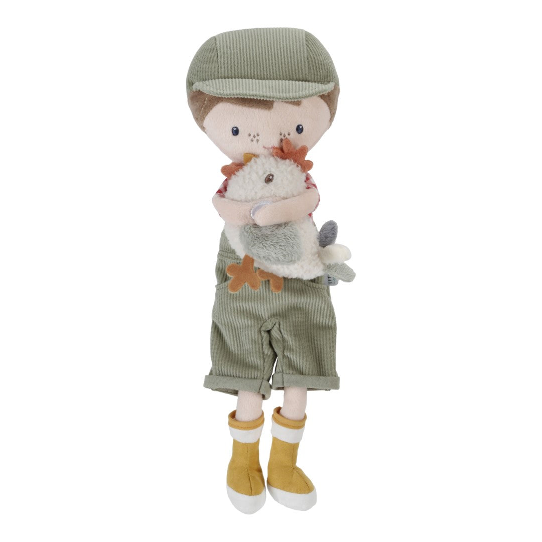 Poupée Jim - Fermier avec poulet - 35 cm