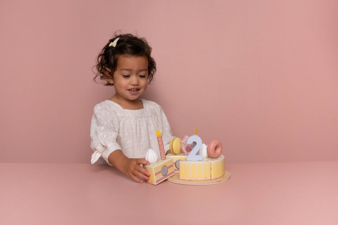 Bolo de Aniversário em madeira- Rosa