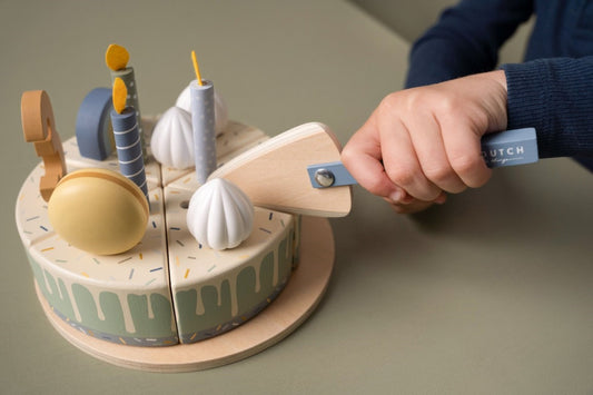Gâteau d'anniversaire en bois - Bleu