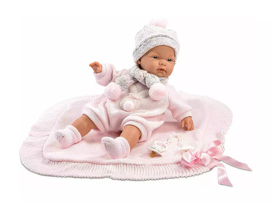 Joelle Crying w/ Pink Blanket 38cm