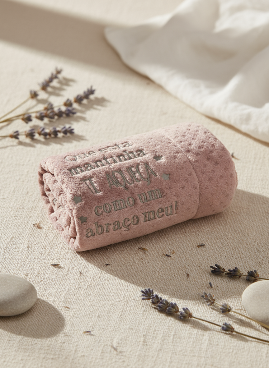 Manta Duplo Pêlo Lilás: "Que esta mantinha..."