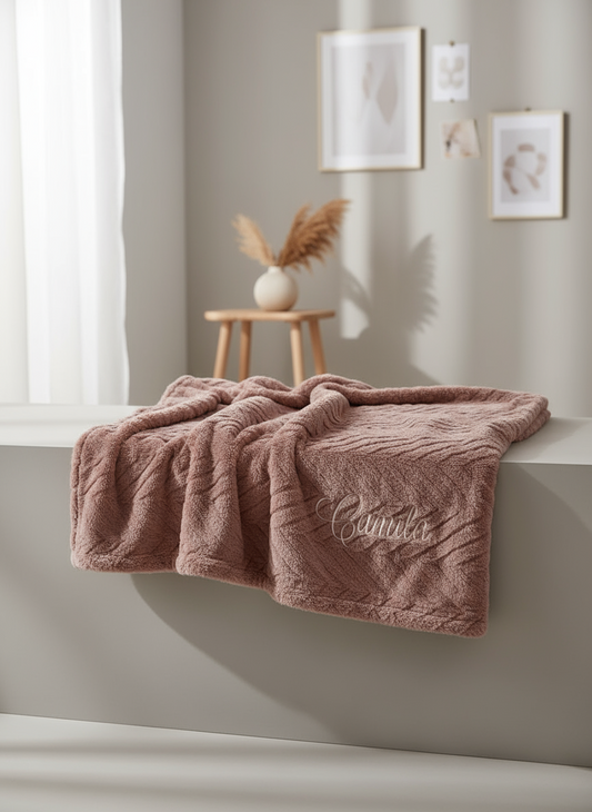 Manta Duplo Pêlo Rosa Velho: "Camila"