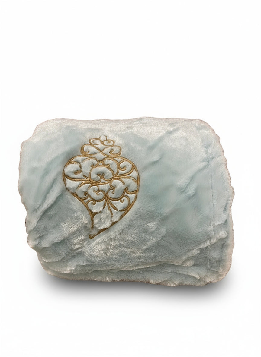 Manta Duplo Pêlo Azul Bebé - Coração Viana