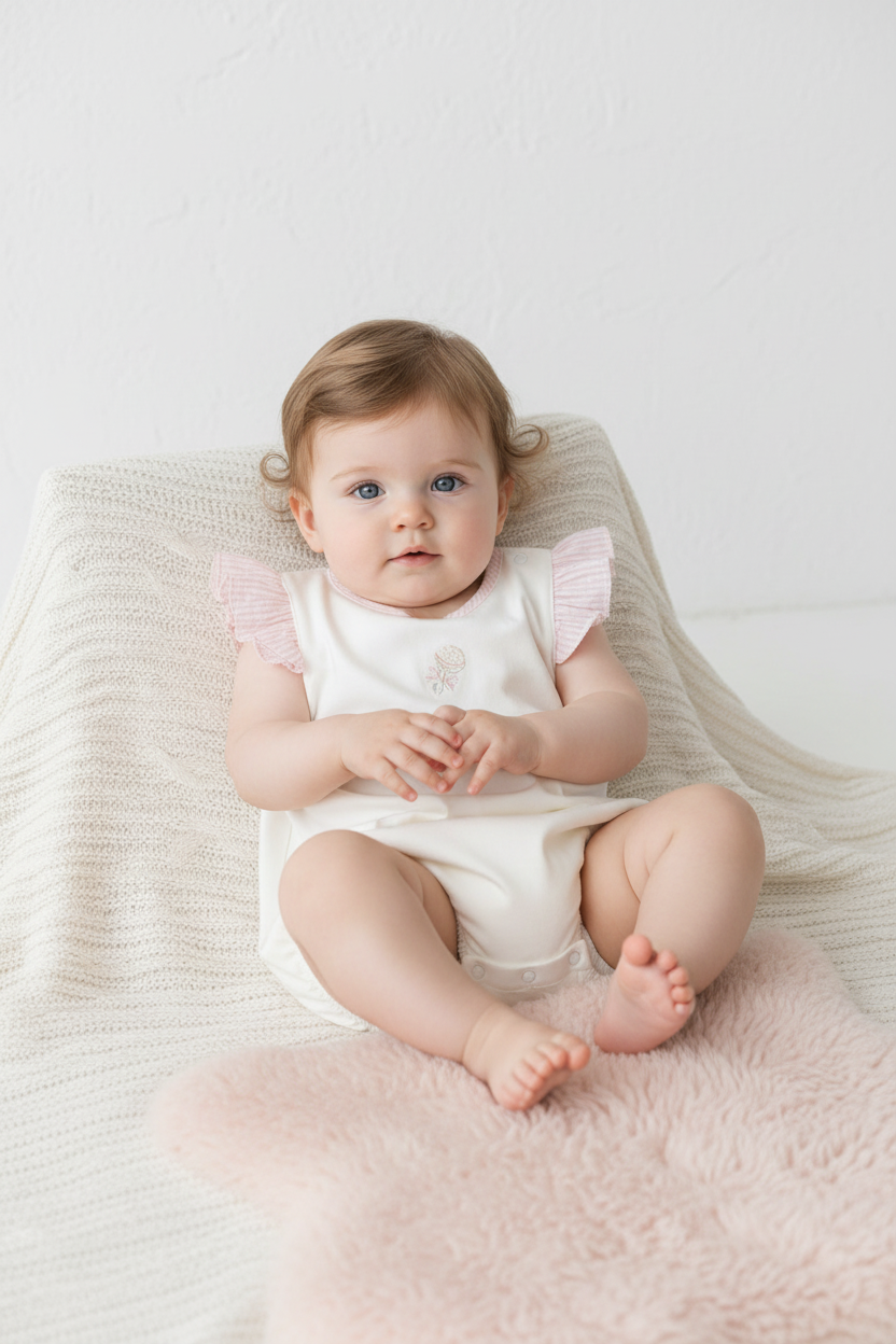 Fofo de Bebé em Algodão Nursery Ivory & Pink