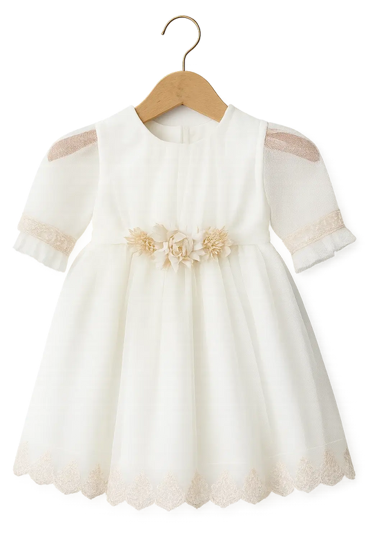 Amaya dress with tulle sleeves