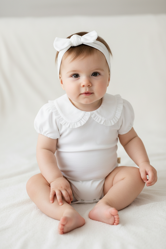 Sleeveless Bodysuit with ruffle collar