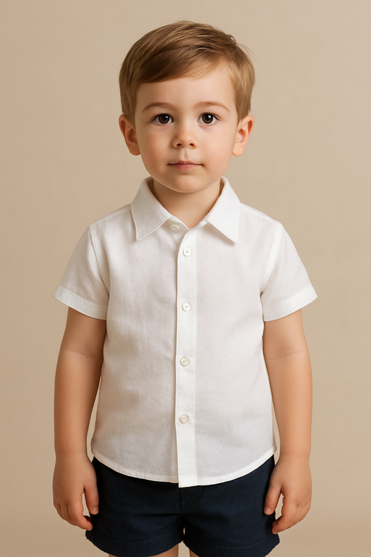 Camisa manga curta em linho