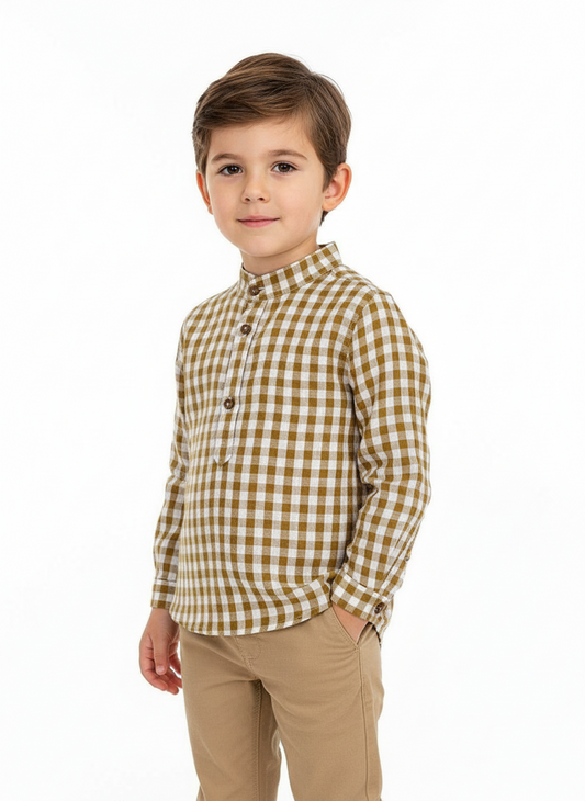 Camisa HG em Xadrez Castanho