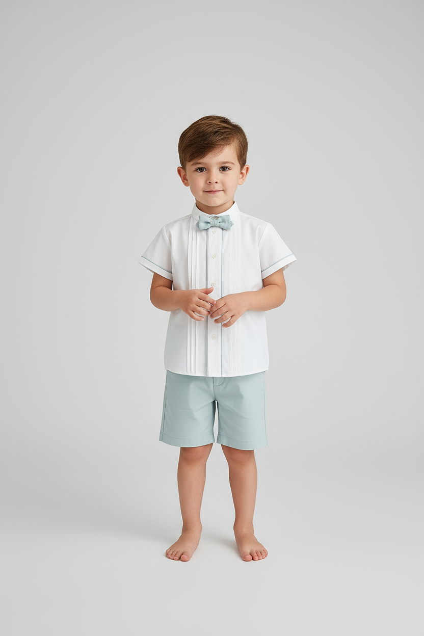 Shirt with pleats and details
