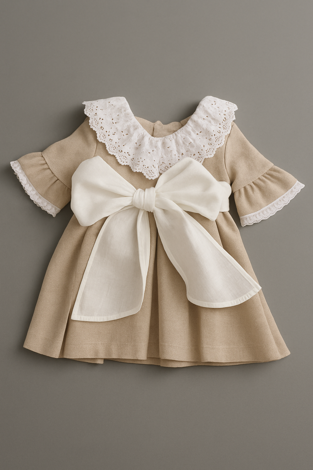 Vestido HG em linho c/bordado inglês