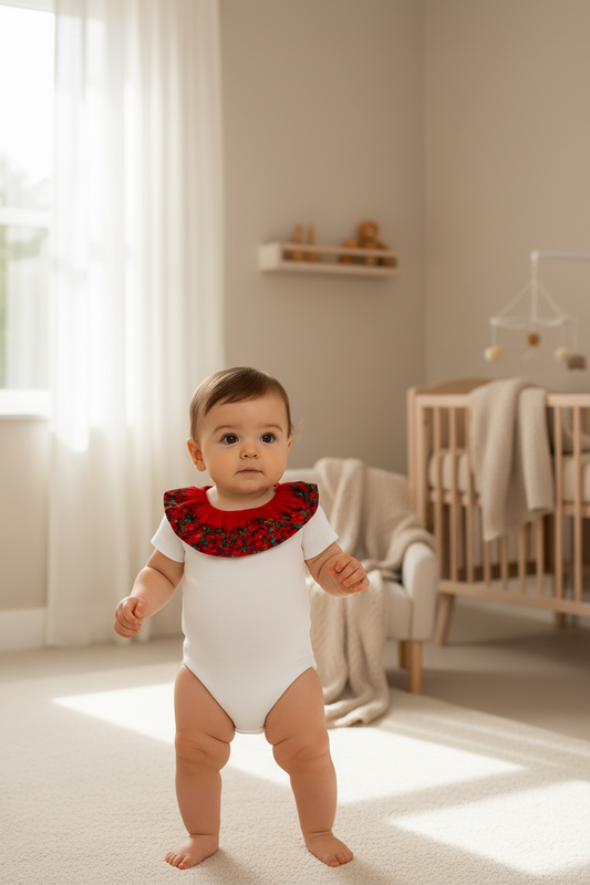 Girl's Pilgrimage Bodysuit with Ruffle