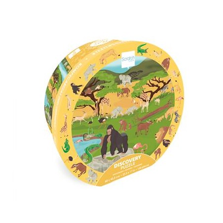 150 pcs Puzzle + Discovery Game: The Savannah