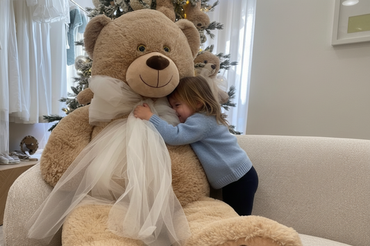 Peluche Urso Grande c/Laço em Tule | 130cm