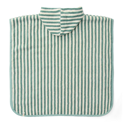 Poncho de plage | Coquillages et rayures bleu surf