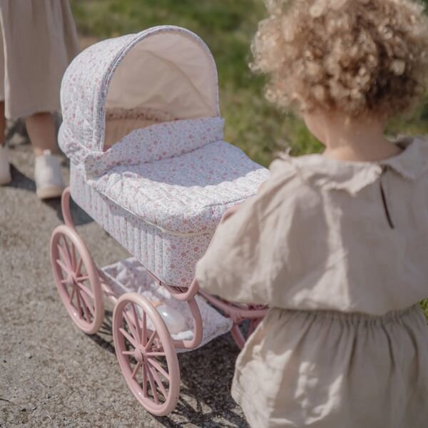 Carrinho de Bonecas Retrô - Soft Flowers | Little Dutch