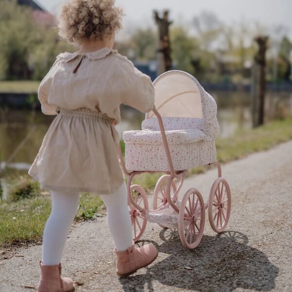 Carrinho de Bonecas Retrô - Soft Flowers | Little Dutch