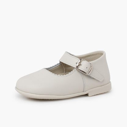 Sapatos de Menina em Pele com Fivela - Porcelana | imagem 2