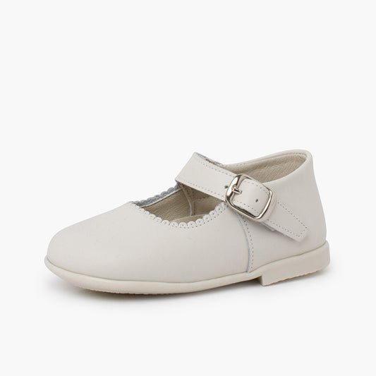 Sapatos de Menina em Pele com Fivela - Porcelana | imagem 2
