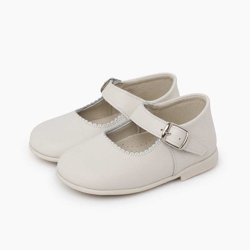Sapatos de Menina em Pele com Fivela - Porcelana | imagem 4