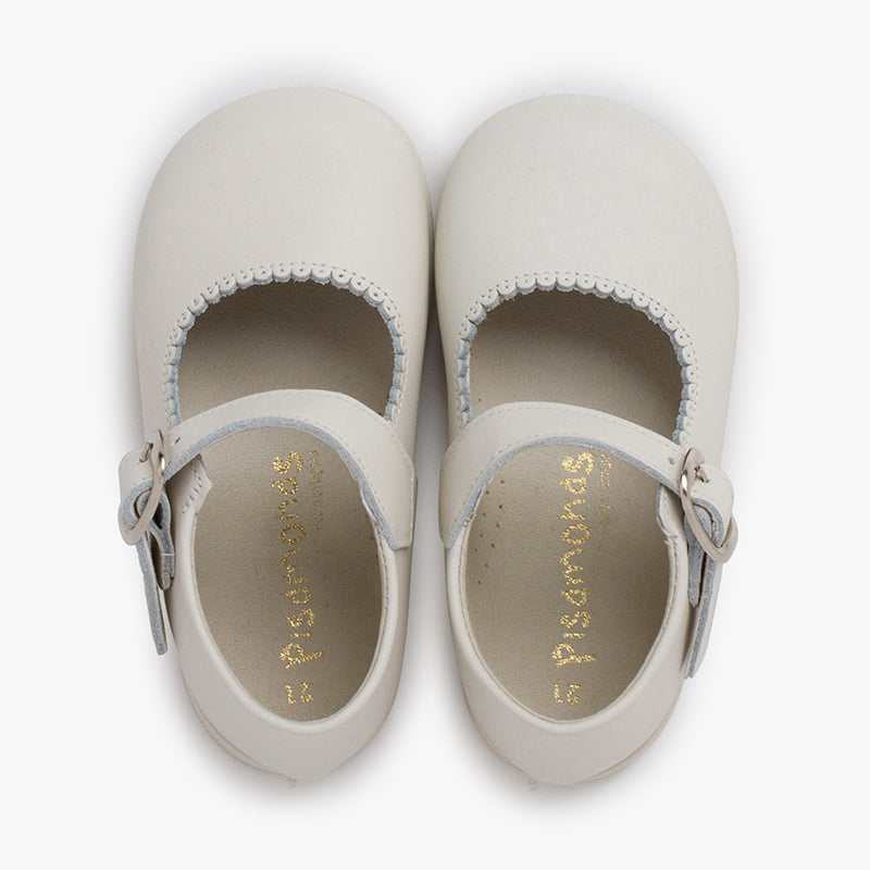 Sapatos de Menina em Pele com Fivela - Porcelana | imagem 5