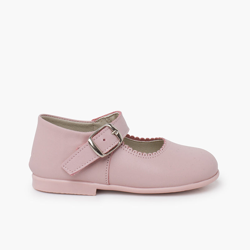Sapatos de Menina em Pele com Fivela - Rosa | imagem 1