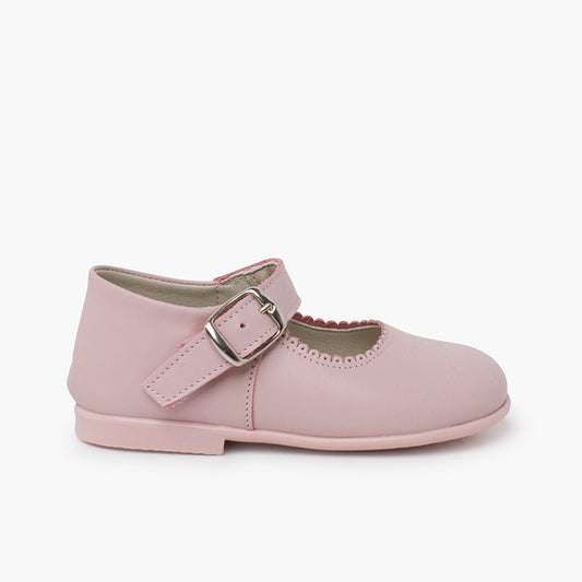 Sapatos de Menina em Pele com Fivela - Rosa | imagem 1