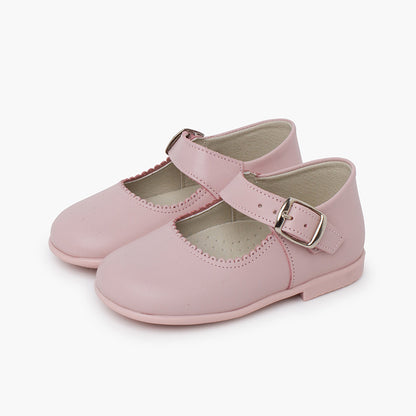Sapatos de Menina em Pele com Fivela - Rosa | imagem 4