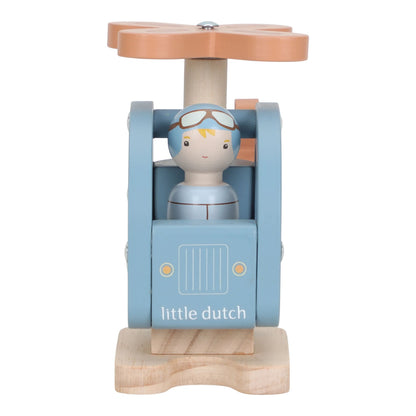 Helicóptero em Madeira Azul - Essentials | Little Dutch