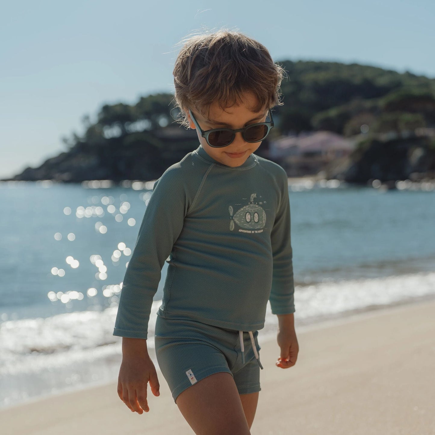 Camisola de banho de manga comprida Ocean Green - Little Dutch