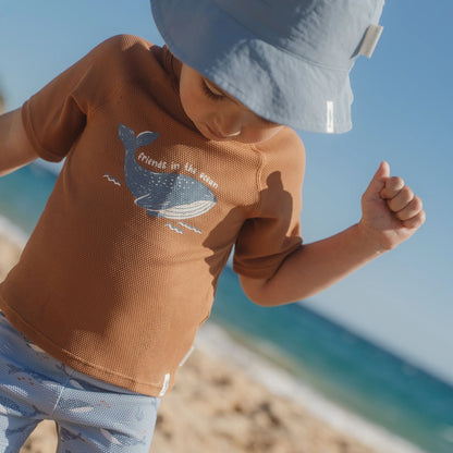 Camisola de banho de manga curta Sunny Brown - Little Dutch