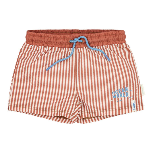 Calções de Banho - Ocean Brown Stripes - Little Dutch