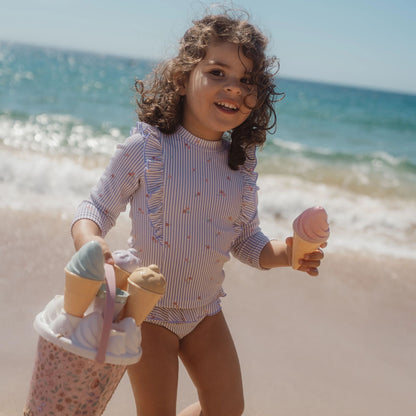 Cuecas de banho com folhos Dreamy Stripes - Little Dutch